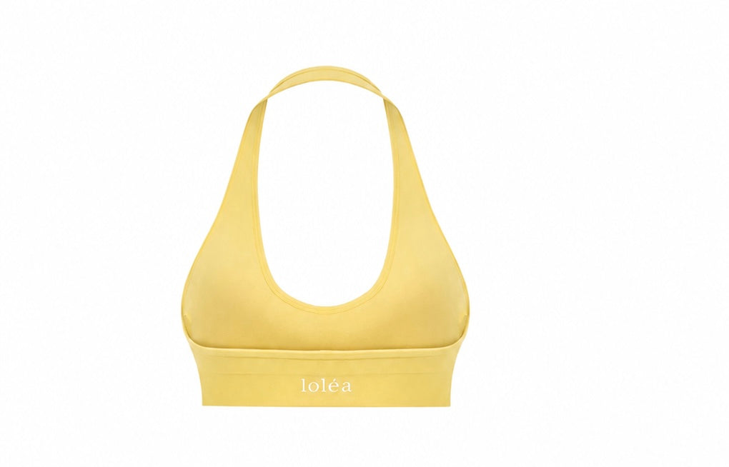 SARI DİKİŞSİZ HALTER YAKA SPOR BÜSTİYER