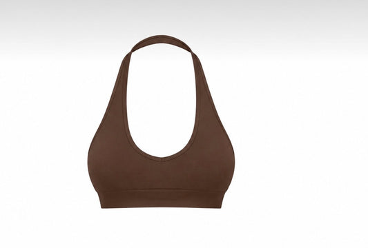 ACI KAHVE HALTER YAKA DİKİŞSİZ SPOR BÜSTİYER