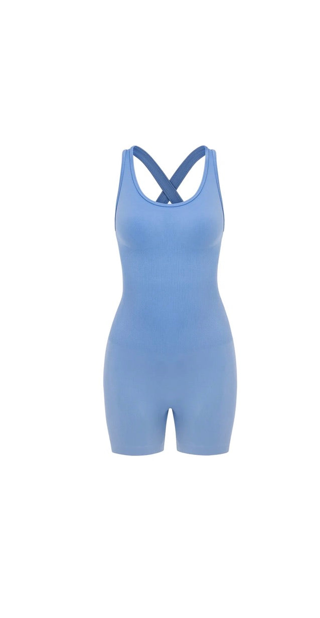 MAVİ PUSH UP SEAMLESS ŞORT TULUM