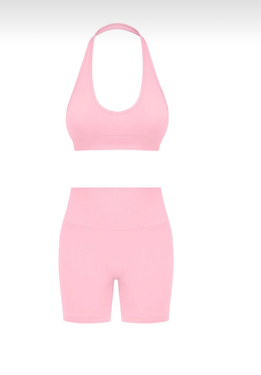 PEMBE PİNK SEAMLESS ŞORT TAKIM
