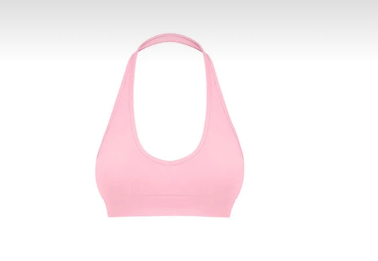 PEMBE DİKİŞSİZ HALTER YAKA SPOR BÜSTİYER